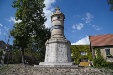 Fototapeta na wymiar War Memorial in the Eastern German city of Triptis Saale Orla, Thuringia state, Germany, Europe.