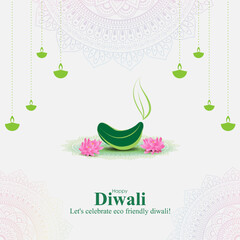 Vector illustration for eco-friendly Diwali Indian festival © NAVIN