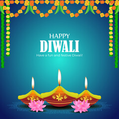 Vector illustration for Happy Diwali greeting