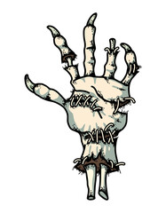 Halloween t-shirt decoration with zombie hand 