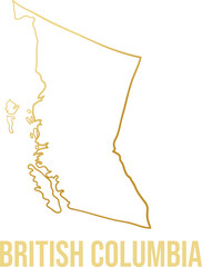 British Columbia province abstract outline map