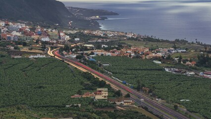 Skrawek Teneryfy wieczorową porą