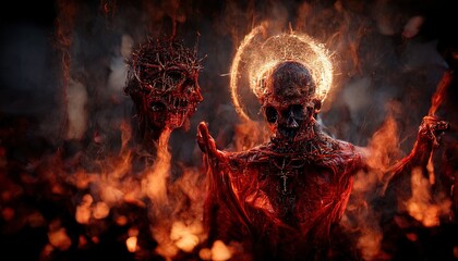 illustration of a demon in hell