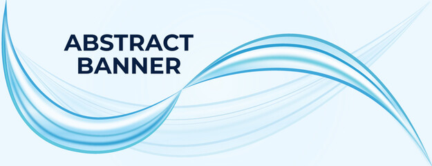  Blue Wave Abstract Vector Banner Template Design