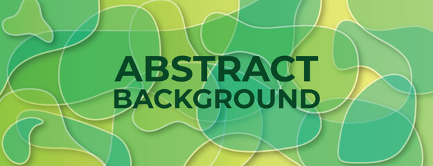 Green Abstract Background Vector Design with Irregular Shapes