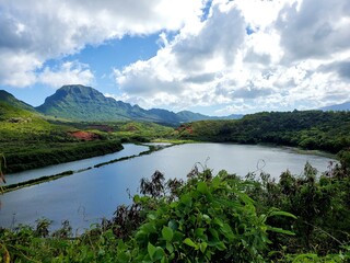 Menehune Fish Pond Water Cloud Sky Plant Mountain