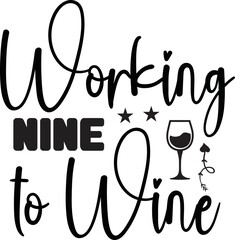 Wine svg design cut files