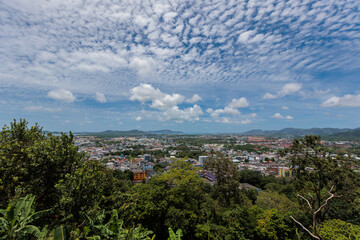 Obraz premium Phuket, Thailand. Aerial shot taken from the top of the mountain. In the middle of Phuket Town with a clear day