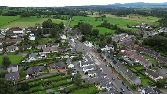 Aerial footage of the small village of Buchlyvie in Central Scotland, about 14 miles from Stirling. To the north is Flanders Moss and to the south are the Campsie Fells.