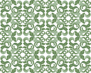 Floral Leaves Filigree Pattern Seamless Background