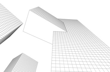 Fototapeta premium View of modern architecture 3d illustration