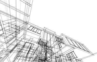 Abstract architecture vector 3d illustration