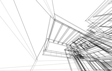 Fototapeta premium Abstract architecture vector 3d illustration