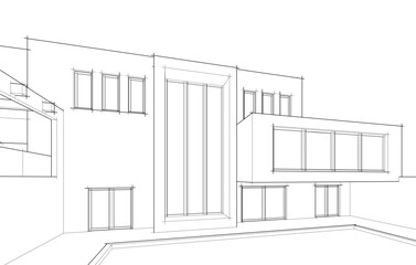 Abstract architecture vector 3d illustration