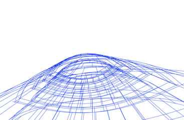 Abstract architecture vector 3d illustration