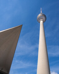Berliner Fernsehturm (Television Tower) at Alexanderplatz, the tower was constructed between 1965...