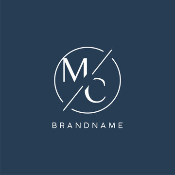 Initial letter MC logo monogram with circle line style
