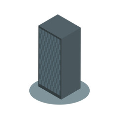 Building icon design with isometric style in 3d shape