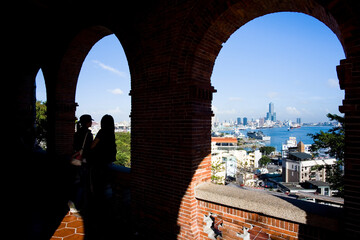 Corridor view of the former British Consulate in Kaohsiung, Taiwan.