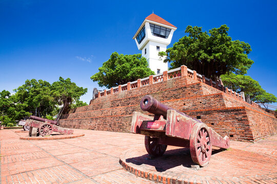 The building view of the Anping Old Fort in Tainan, Taiwan which is the earliest fortress building in Taiwan.
