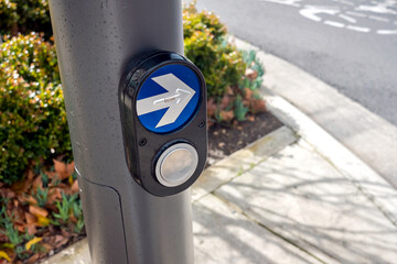 Pedestrian crossing control activation push button in South Australia