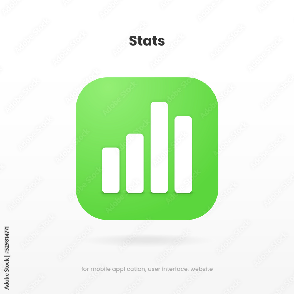Aufkleber 3d financial analysis stats icon. growing graph. business chart symbol. growths chart collection. pr