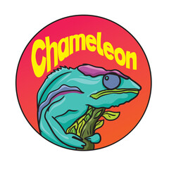  vector illustration of isolated chameleon mascot