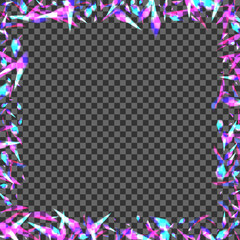 Blue Element Background Transparent Vector. Flare Year Texture. Multicolored Celebrate Template. Violet Illuminated. Confetti Starburst Wallpaper.