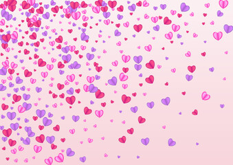 Purple Heart Background Pink Vector. Folded Frame Confetti. Lilac Volume Illustration. Pinkish Heart Sweetheart Texture. Tender Card Pattern.
