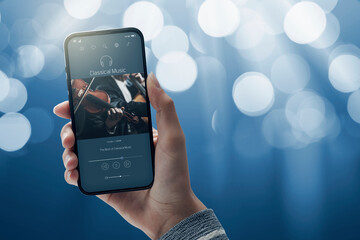 User listening to classical music online
