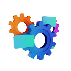 3D illustration gear setting