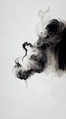 Fototapeta premium White background with smoke