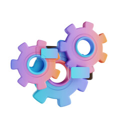 3D illustration gear setting