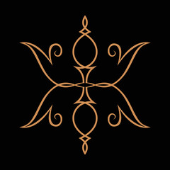 Golden vector oriental ornament set for to useing different design in borders, frames,wallpaper,coloring books