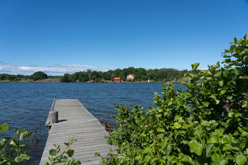 View from the pier towards Brommö. Sweden.