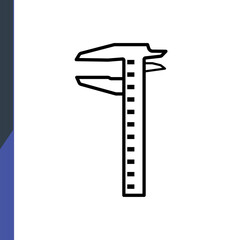 construction ruler for measuring accuracy, web icon, isolated icon on white background, construction, repair, construction tools