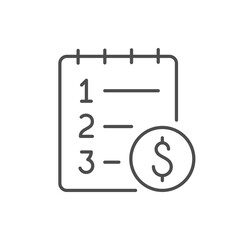 Financial plan line outline icon