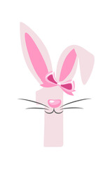 Funny bunny number 1 for kids. One digit in the form of a rabbit. Learn to count