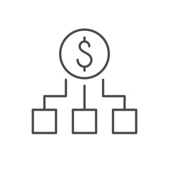 Money allocation line outline icon