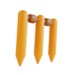 3D illustration Cricket Wicket sport