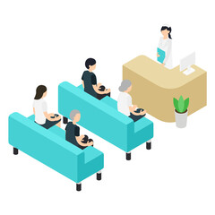 混雑する待合室