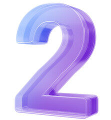 Naklejka premium Number Glass 3D Render