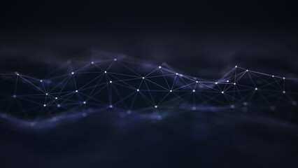 Abstract plexus digital communication and technology network concept 3D illustration