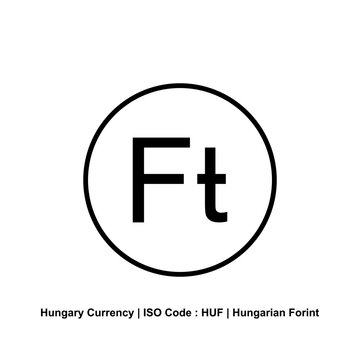 Hungary Currency Icon Symbol. Hungarian Forint, HUF. Vector Illustration