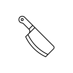 Cleaver Knife line art icon design template vector illustration