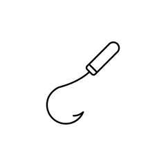 Fish Hook line art icon design template vector illustration