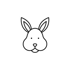 Rabbit line art icon design template vector illustration