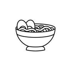 Ramen line art icon design template vector illustration