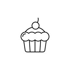 Cupcake line art icon design template vector illustration