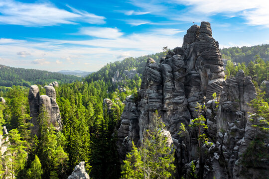Rock city in the Adrspach Rocks, part of the Adrspach-Teplice Landscape Park in the Broumov Highlands region in the Czech Republic